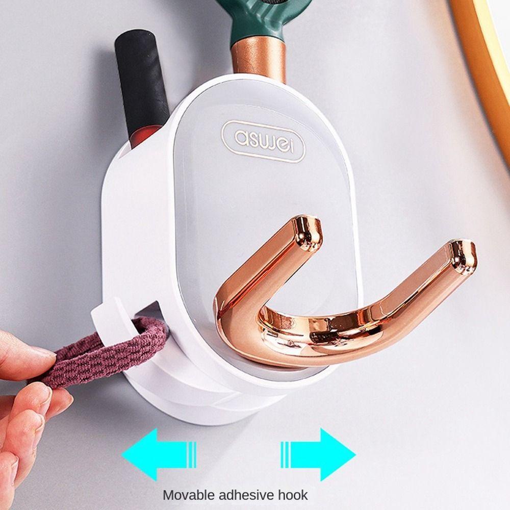 Quinton Tempat Pengering Rambut Hands free Dinding Tahan Air Bebas Pukulan Menghemat Ruang Self Adhesive Hair Brush Storage Bracket