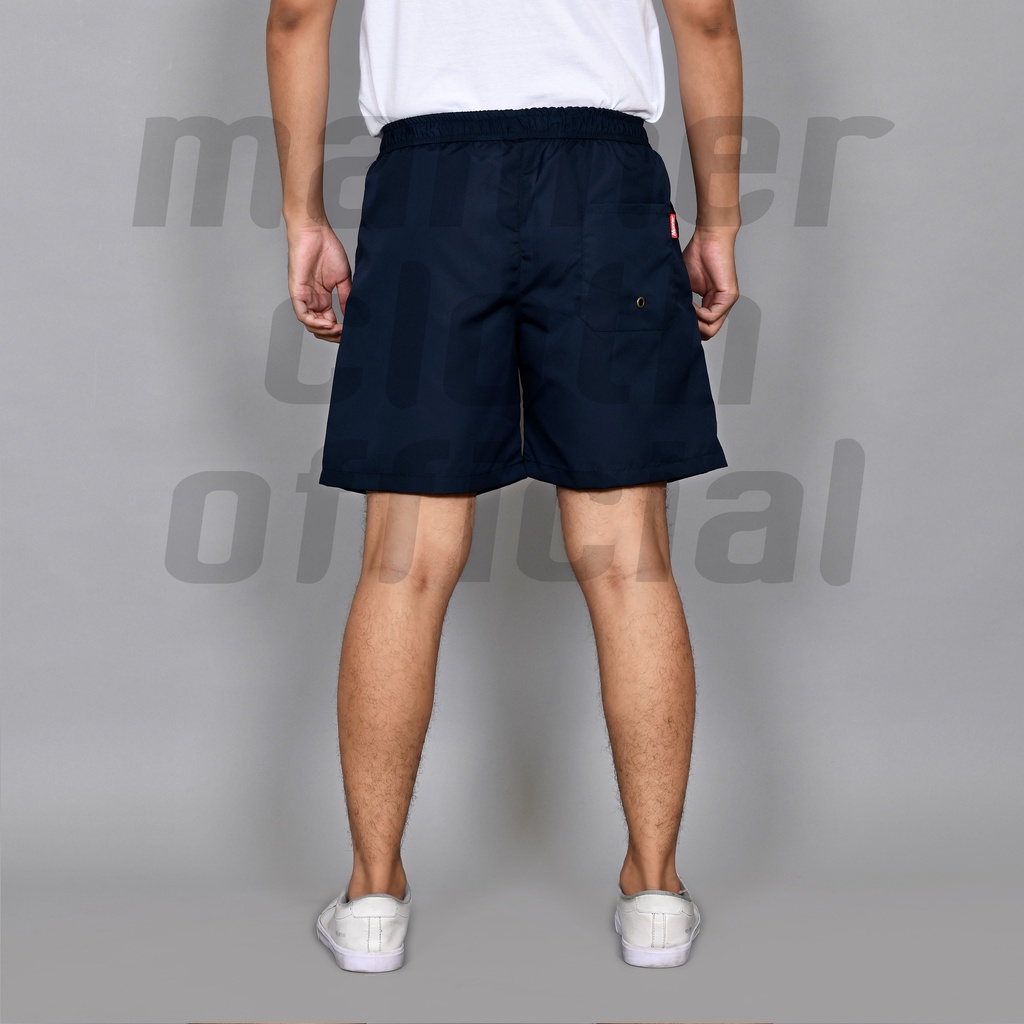 MANNER - Celana Pendek Boardshort Pria / Walkshort Boxer Polos Relax Pants Celana Polos Shortpants Celana Pantai Pria Wanita Parasut Tebal Adem