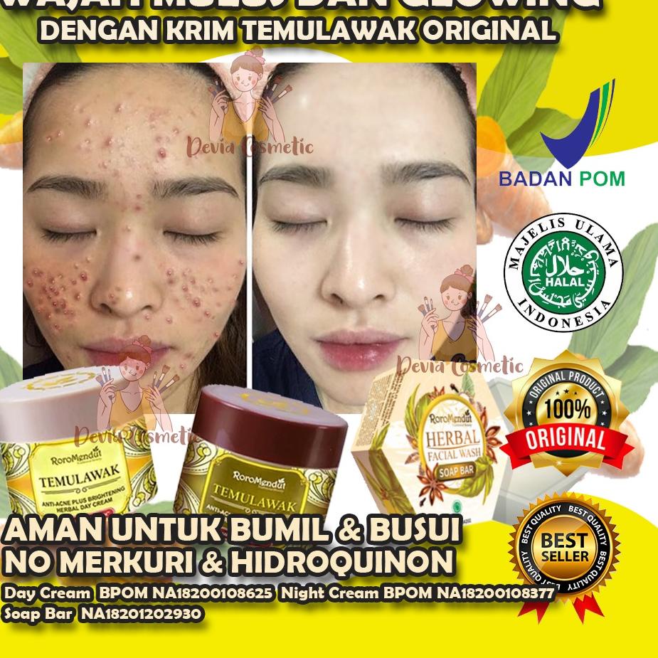 COD✔️PAKET TEMULAWAK RORO MENDUT KRIM TEMULAWAK ORIGINAL BPOM CREAM TEMULAWAK PENGHILANG JERAWAT|SQ7