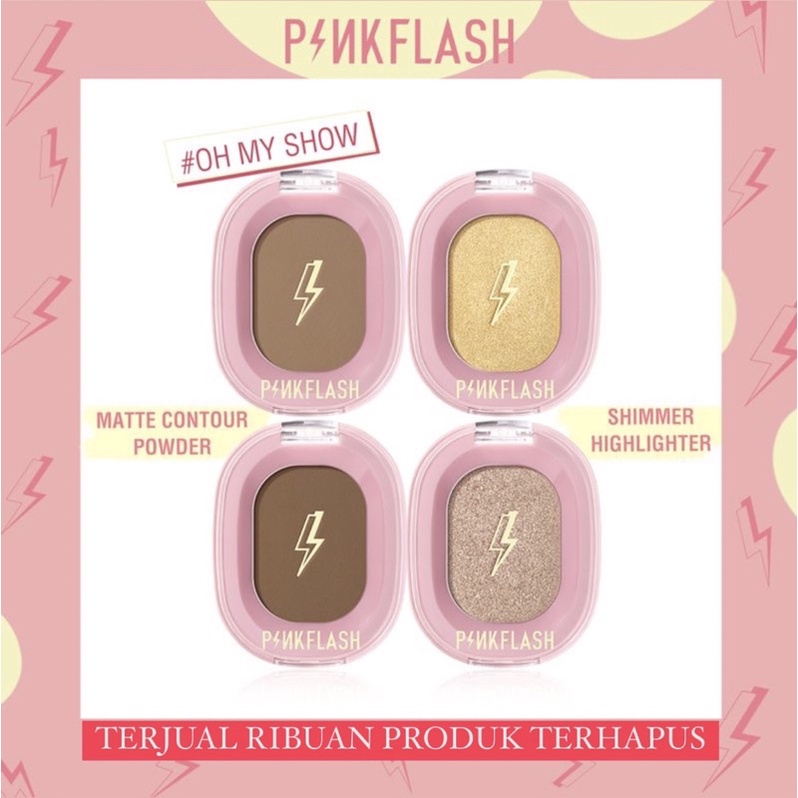 PINKFLASH Soft Pigment Face Contour Highlighter Shimmer | Pink Flash OhMyShow BPOM PF-F02