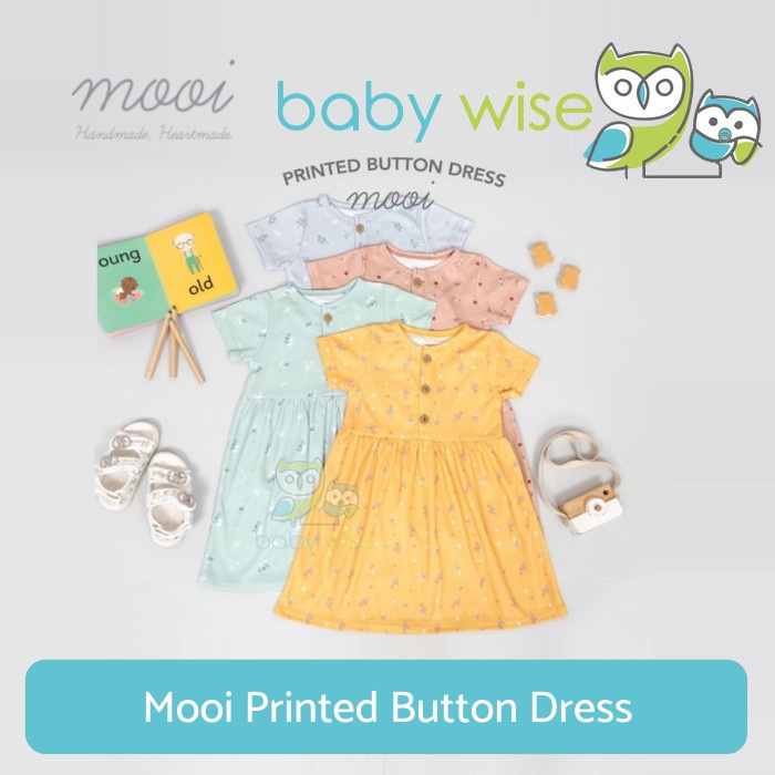 Mooi Printed Button Dress - Lavender, 3Y