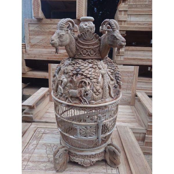 sangkar perkutut jati relief