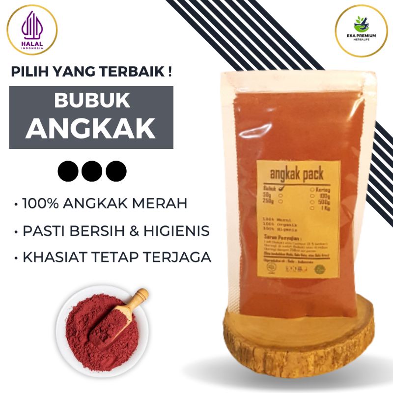 Angkak Beras Merah Bubuk Organik Murni Kering Ramuan Rempah Herbal Jamu Obat Tradisional DBD Diet Ko