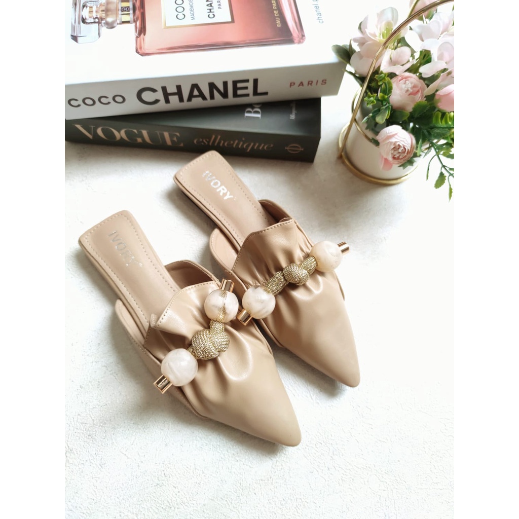 IVORY Sepatu Mules Flat Wanita MU780-23