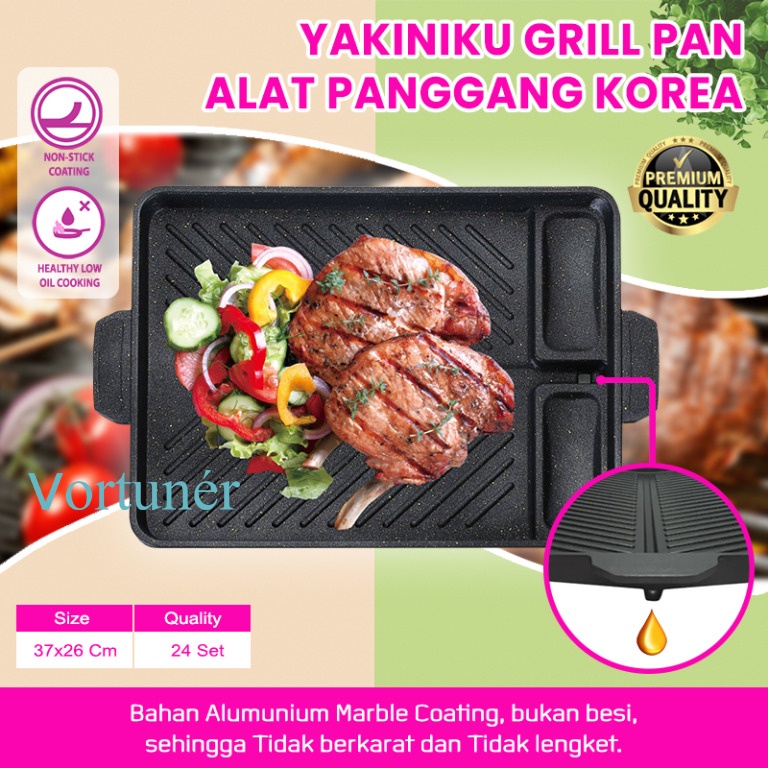 Alat Panggang YAKINIKU GRILL PAN Panggangan NON-STICK - Pemanggang ikan ayam sate bbq