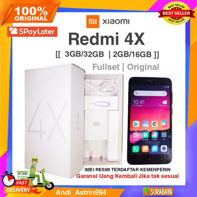 Xiaomi Redmi 4X [ 3GB/32GB | 2GB/16GB ] Original Second Fullset