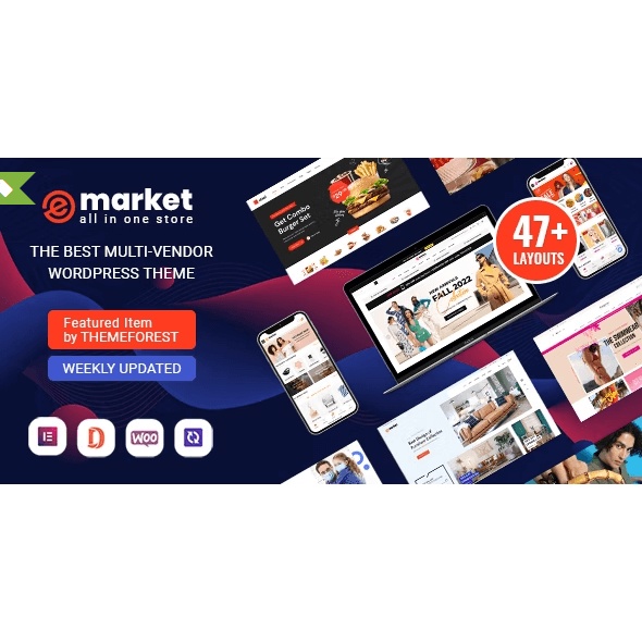 eMarket – Tema Wordpress Untuk Bikin Toko Online, Marketplace Multivendor Terkini
