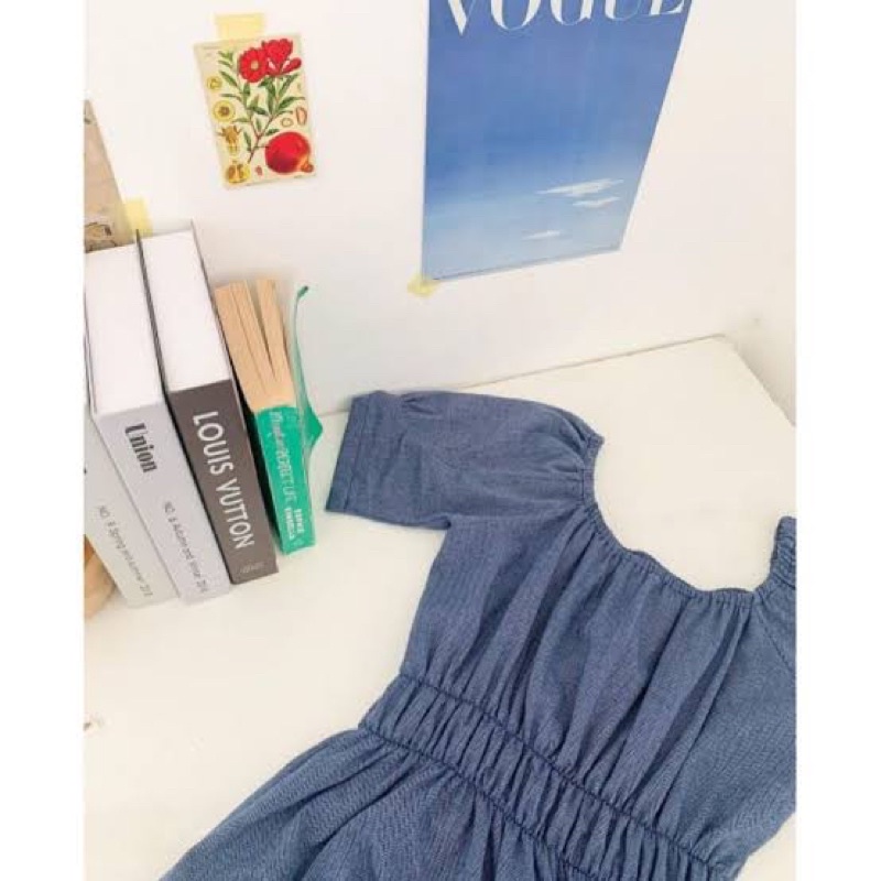 aubrey dress claryn in denim no tag new