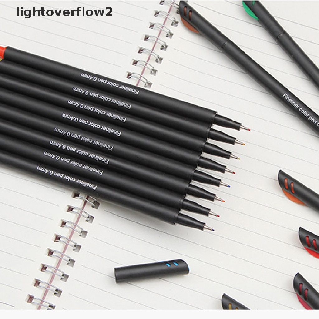 (lightoverflow2) 12pcs / Set Spidol Warna Fine Point Untuk Menggambar