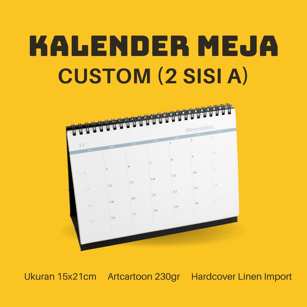 

[2 SISI A] Kalender Meja Kalender Duduk 2025 Custom Desain Sendiri