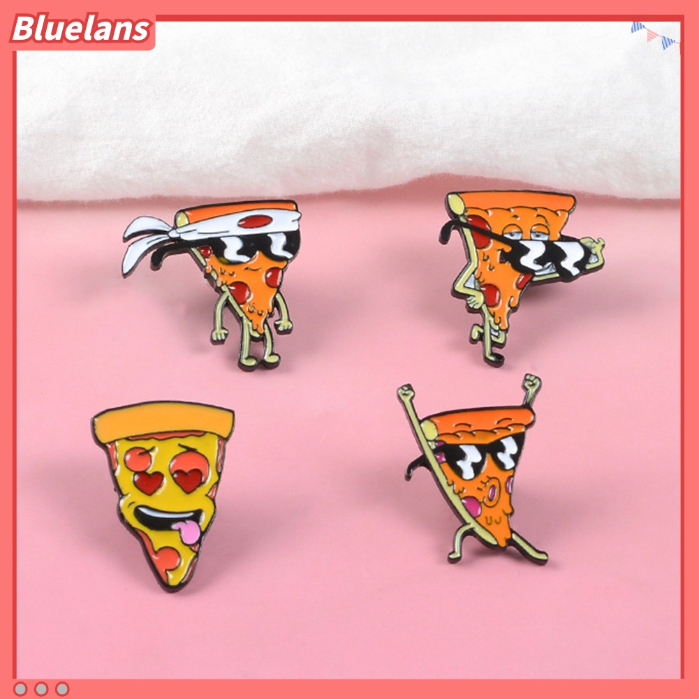 Bros Pin Enamel Desain Kartun Pizza Untuk Kerah Kemeja