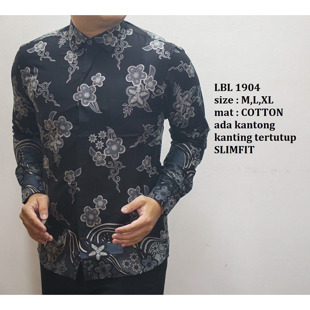 KEMEJA BATIK PRIA SLIM FIT BAJU BATIK PRIA SLIM FIT PREMIUM LBL1904