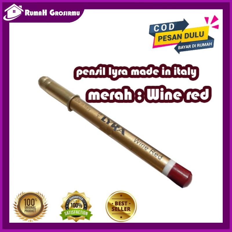 Celak Pensil Lyra Merah Wine Red Made In Italy ( Bisa COD dan INSTANT )
