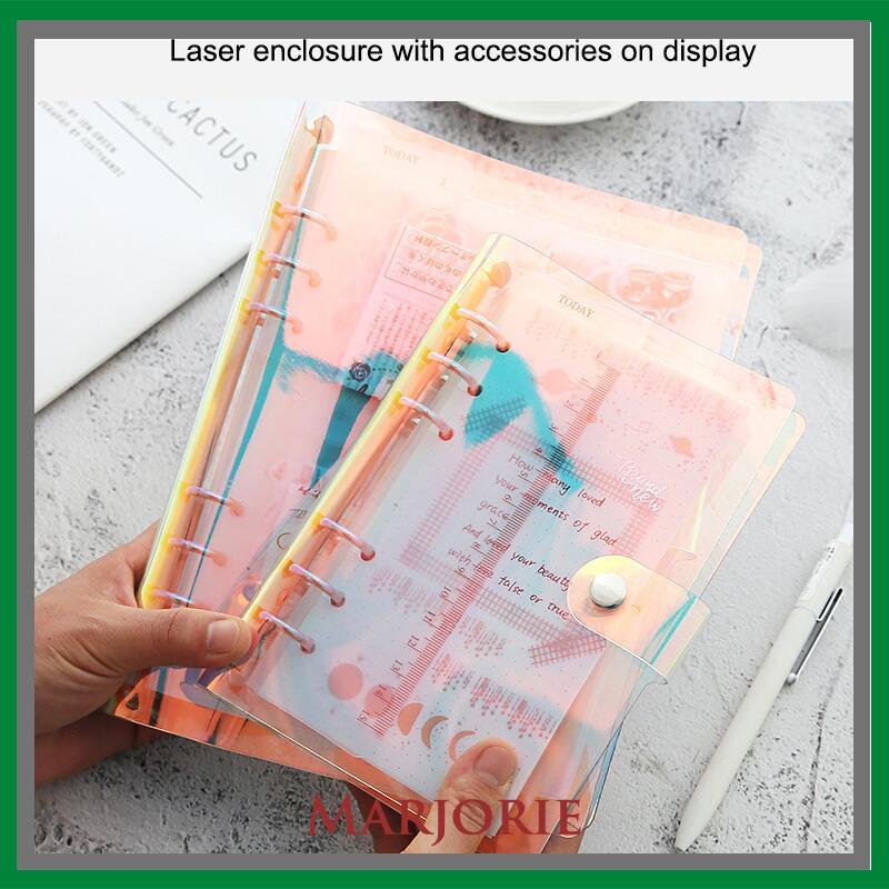 A6/A5 Clear Soft PVC Notebook Binder Cover Planner 6-Ring Loose-Leaf Folder Stationary-MJD