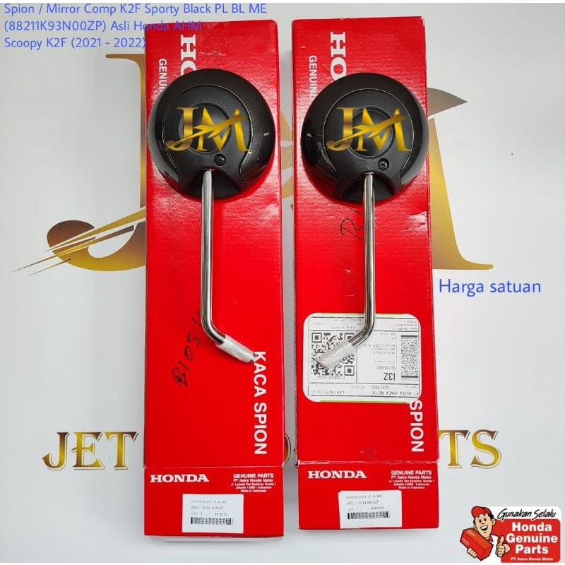 Kaca Spion Mirror Comp  Scoopy  K2F 2021 - 2022 Sporty Black Asli atau Ori Honda AHM 88211K93N00ZP H