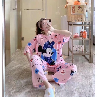 Piyama Import Super Jumbo Baju Tidur Jumbo Import Set Kekinian Lengan Pendek Celana Panjang CP