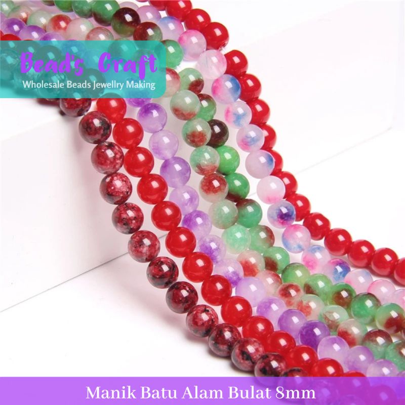 Grosir Manik Batu Alam Bulat 8mm