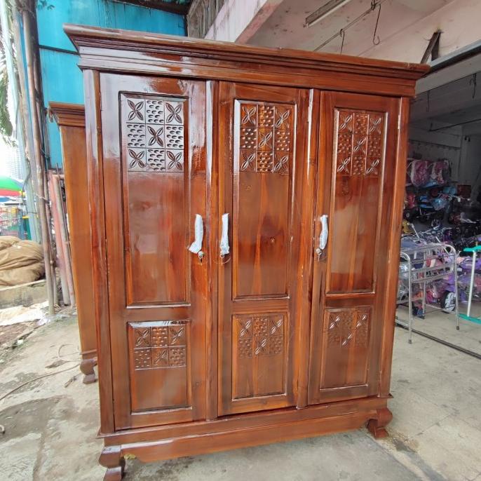 Jual Lemari Jati Lemari Kayu Jati 3 Pintu Jumbo Shopee Indonesia