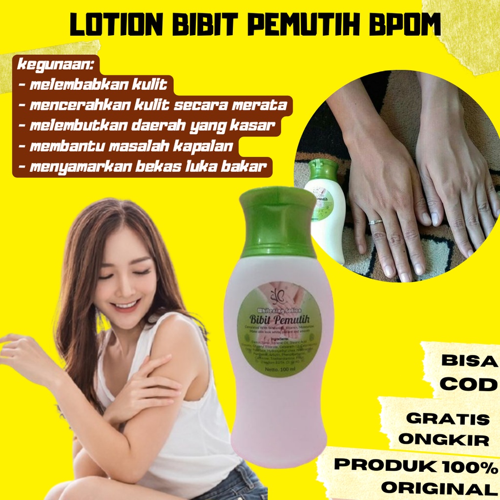 ORIGINAL LOTION BIBIT PEMUTIH BPOM MELEMBABKAN, MENCERAHKAN KULIT ~
100% ORI