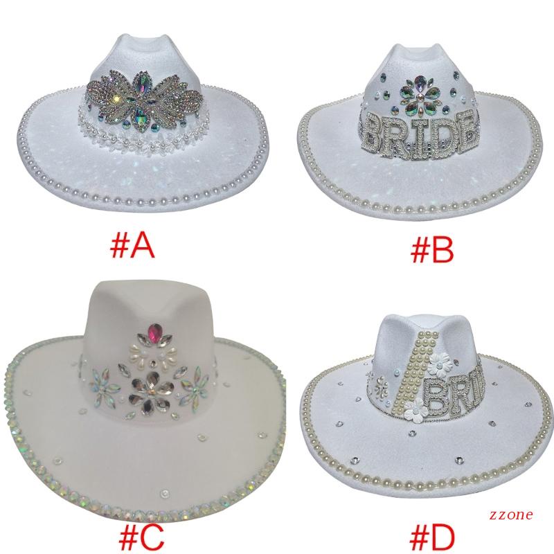 Zzz Topi Fedora Motif Tulisan Mr Mrs Cowgirl Untuk Pesta Bachelorette