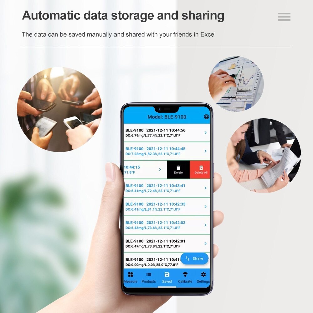 Dissolved Oxygen Meter Bluetooth DO Tester Oksigen Water BLE9100 BLE-9100