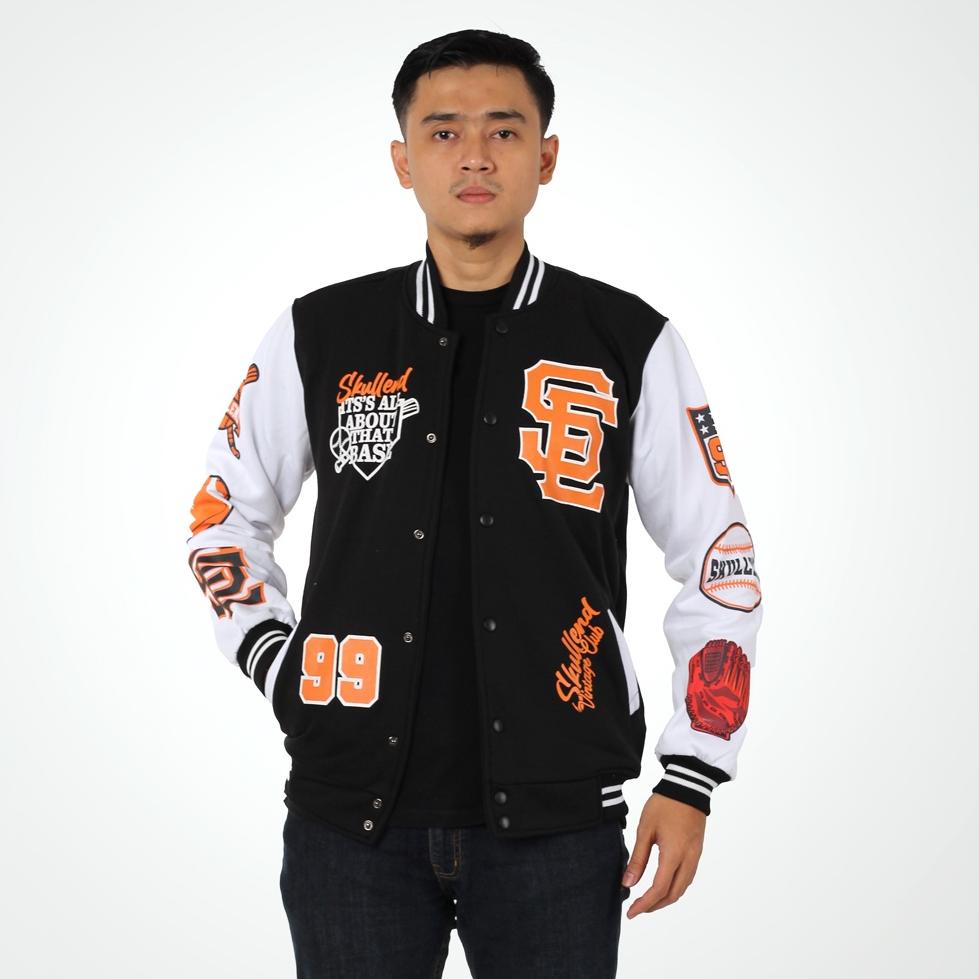 Model Terkini SKULLEND Varsity Jacket Baseball Vintage Pria Wanita - Jaket Varisty Jaket Besball Bis