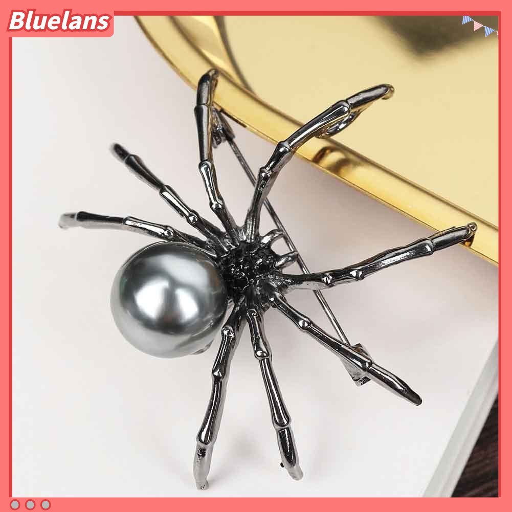 Bluelans Fashion Women Rhinestone Faux Pearl Spider Brooch Pin Corsage Lapel Jewelry Gift