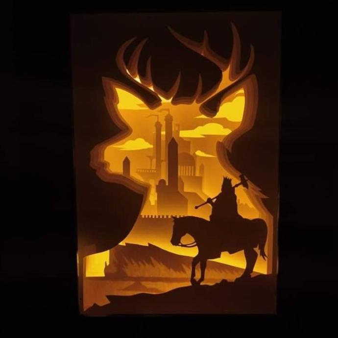 Game of Thrones Baratheon Papercut Lightbox Light Box Lampu Tidur LED ready