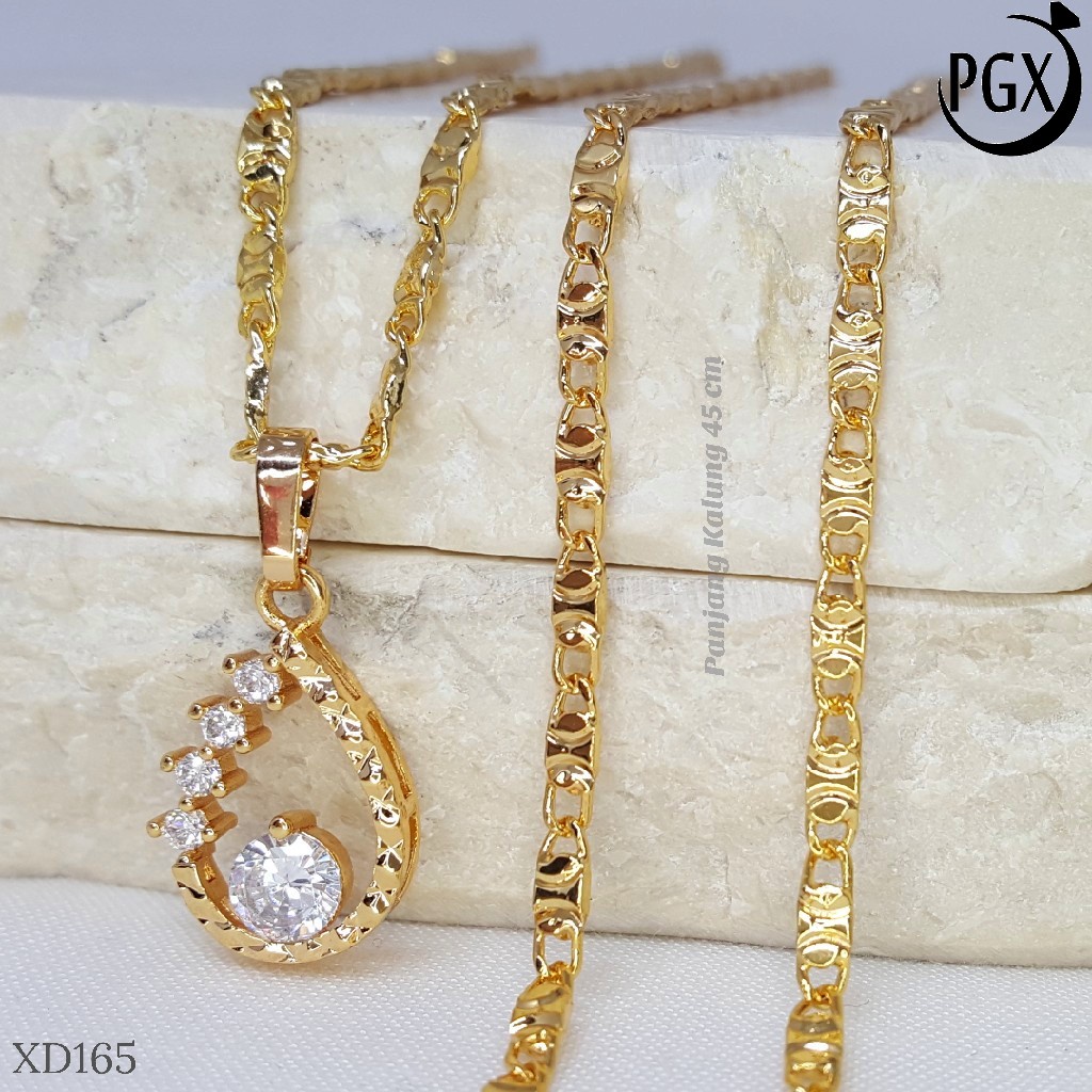 PGX Kalung Wanita Xuping Aksesoris Fashion Perhiasan Lapis Emas XD165