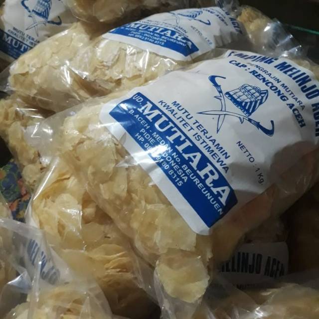 Emping Aceh Melinjo Mutiara Super Tipis Grade A Asli Khas Aceh - 500 gram