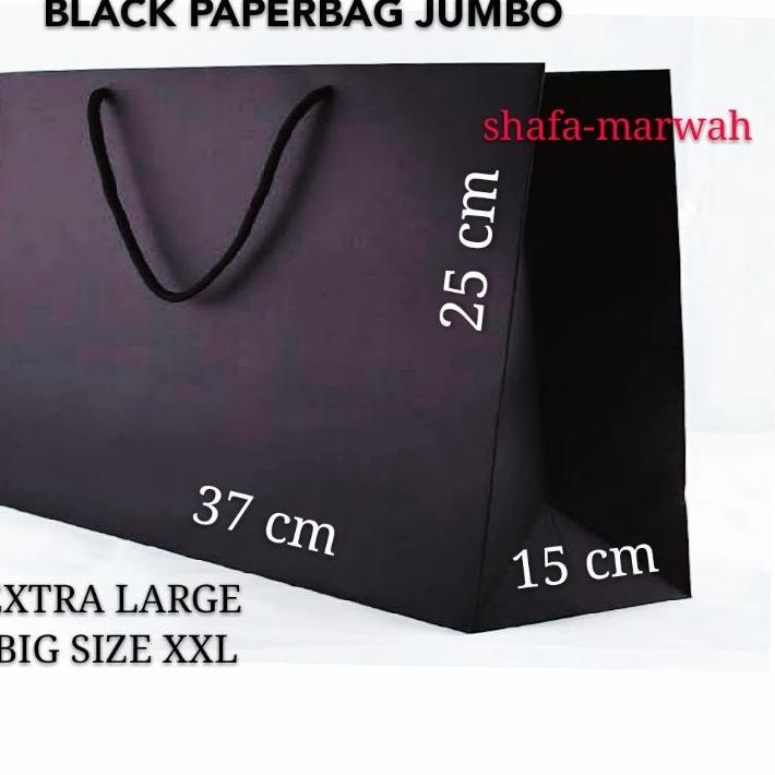 

New - SUPER JUMBO PAPERBAG SUPER BLACK 37 x 15 x 25 cm ホ