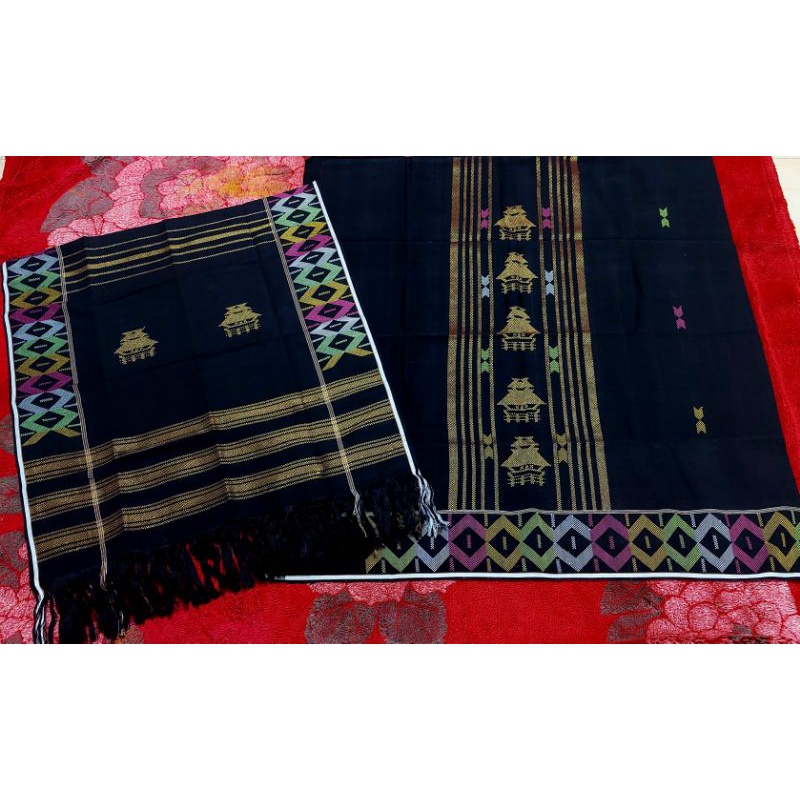 Set Sutra Benang Ratus dasar hitam legot warna warni