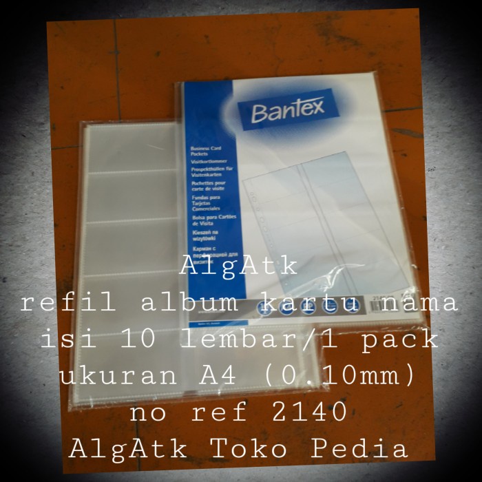 

Namecard Business Card Pocket Bantex Size A4 Isi 10 Lembar No Ref 2140.