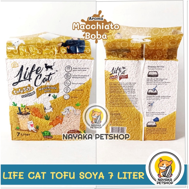 Pasir Kucing Gumpal Life Cat Tofu Soya 7 Liter 2,5 Kg Cat Litter Organic Pengganti Zeolit Wangi Pup Kencing Kotoran Hewan Lifecat Tofusoya Kedelai Organik