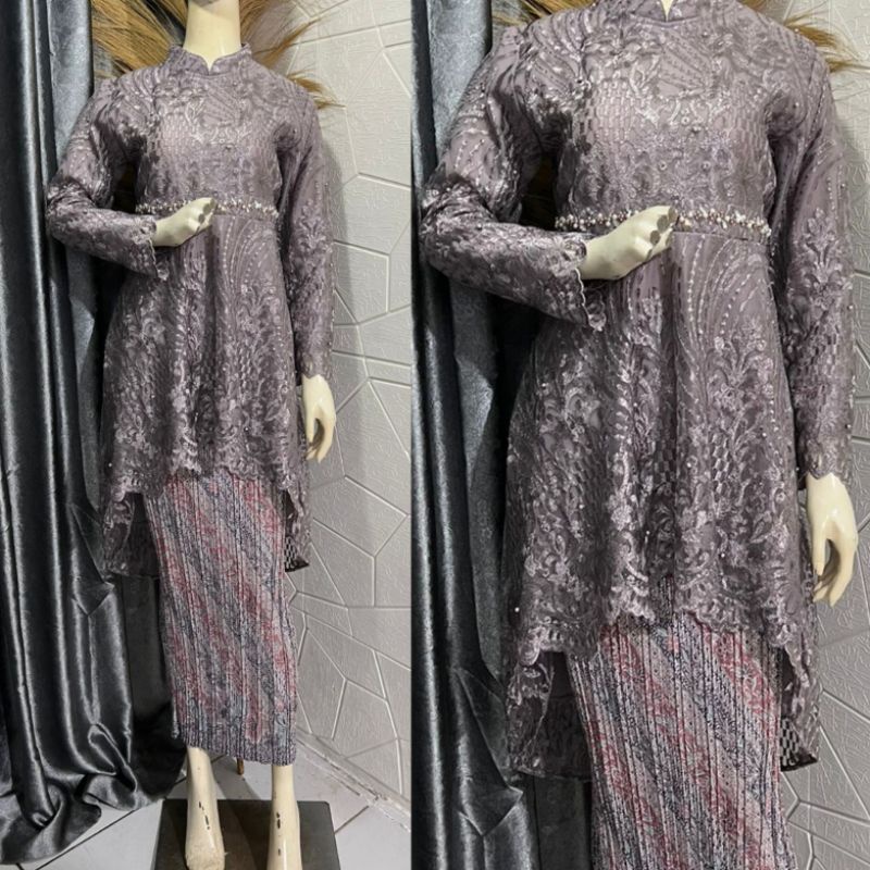 KEBAYA MODERN // KEBAYA ORIGINAL // TUNIK LESTY KEJORA // BAHAN FULL TILLE BORDIR MUTIARA PREMIUM MIX PAYET // KODE EK