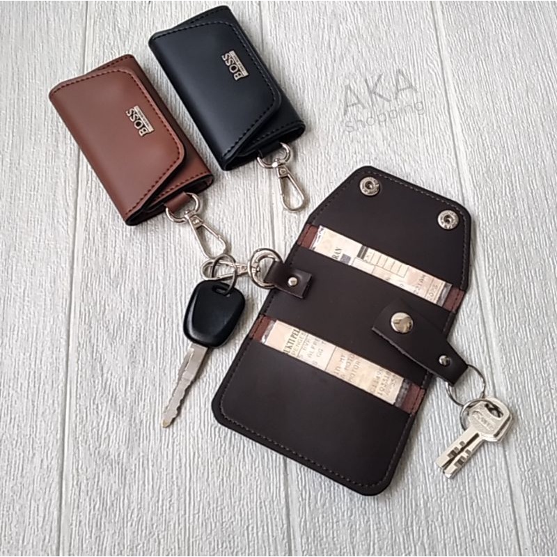 [HG BOSS06] Elegan Dompet STNK Gantungan Kunci Mobil Motor