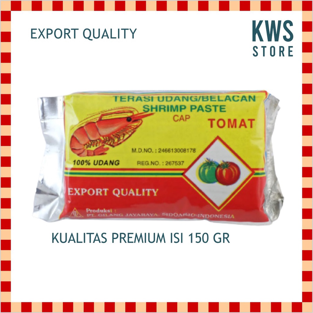 

Terasi Udang / Belacan (Shrimp Paste) Cap Tomat 150 gram Kualitas Eksport