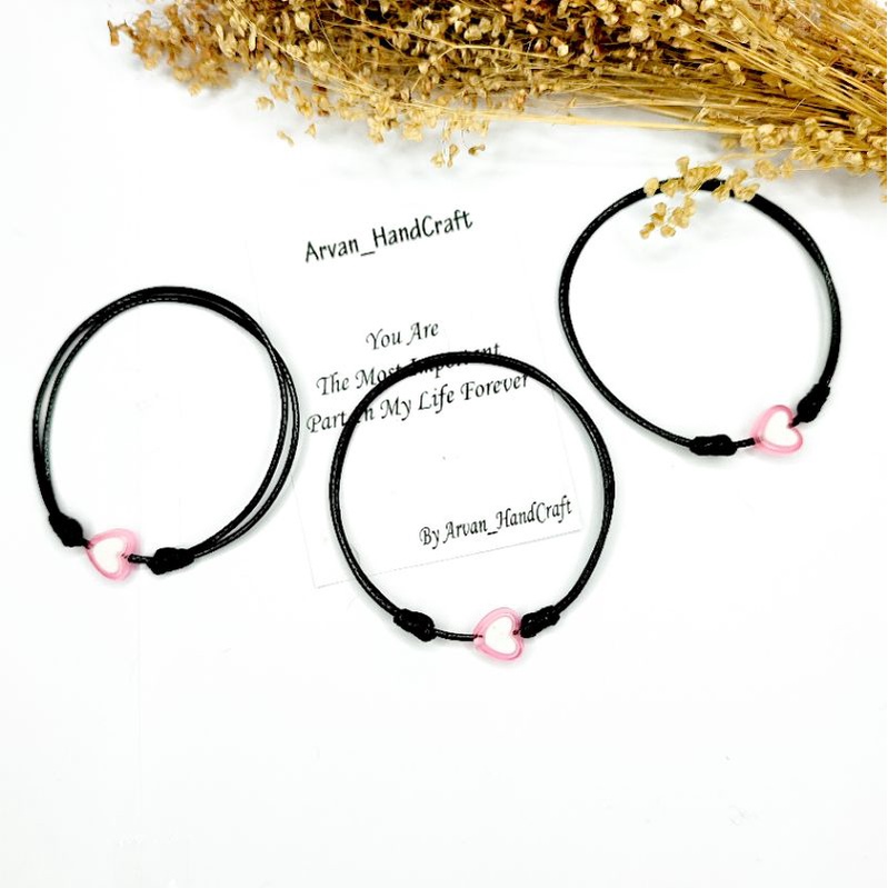 Gelang Tali Love Pink / Gelang Simple Love Pink / Gelang Tahan Air Love Pink