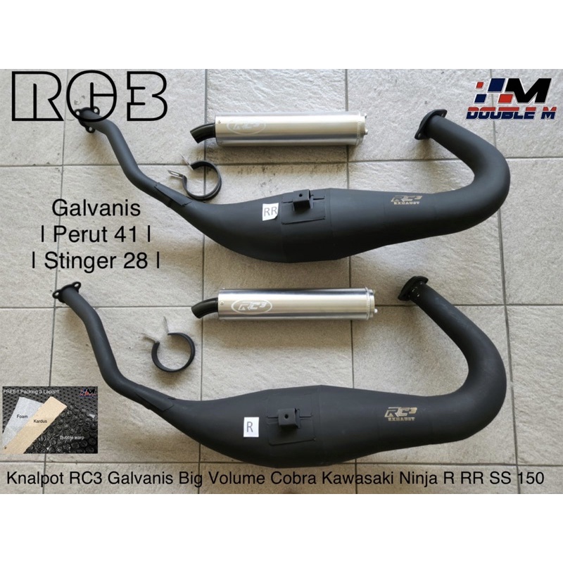Knalpot RC3 Big Vol Big Volume Galvanis Cobra Kawasaki Ninja R RR SS 150