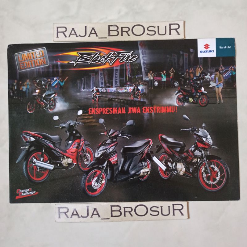 Poster brosur katalog flyer Suzuki Nex/Nex FI Injeksi/Smash Titan/Satria F150/Satria FU Blackfire Li
