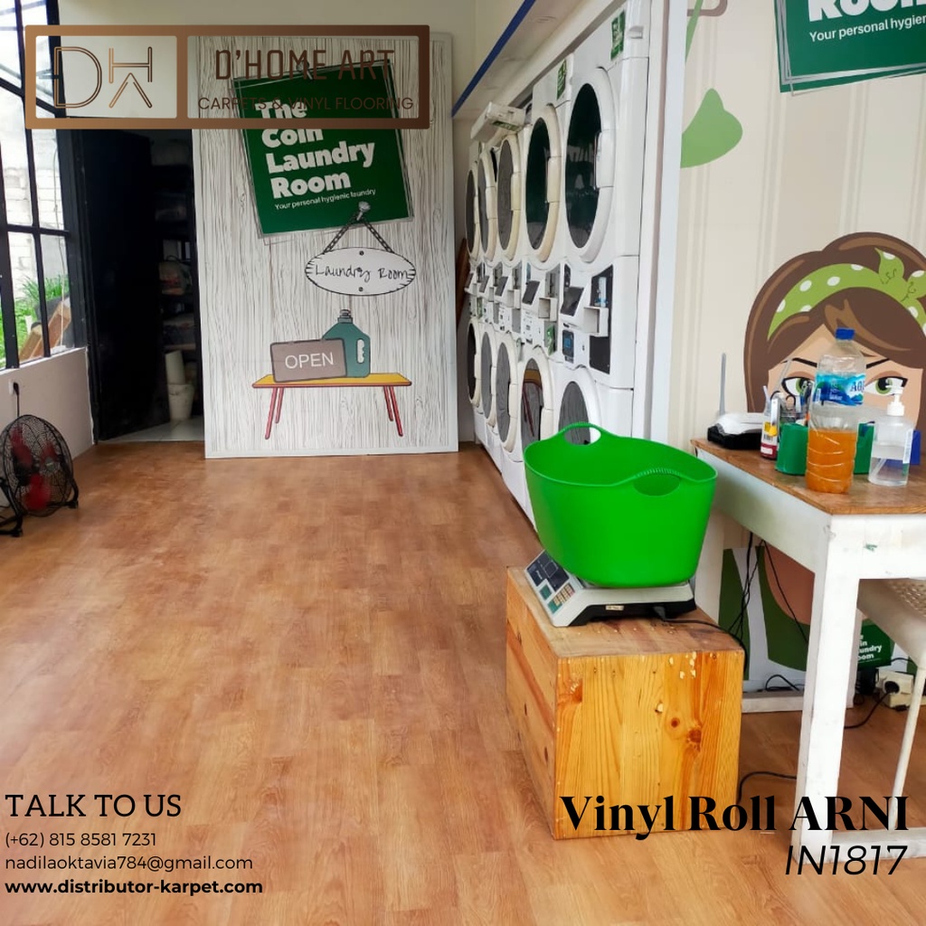 Karpet Vinyl Roll Korea ARNI Motif Kayu Tebal 1,2mm Anti Rayap & Air