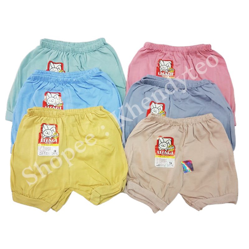 6 PCS Celana Pendek USAGI bayi Premium Polos Warna