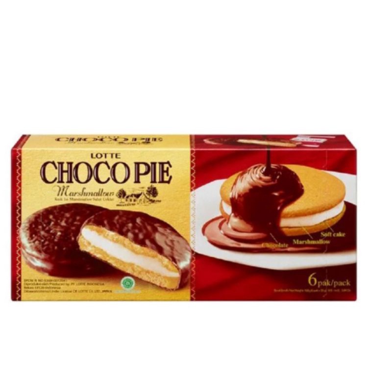 

BOX - Lotte Choco Pie Marshmallow Isi 6 Sandwich Cake Kue Bolu