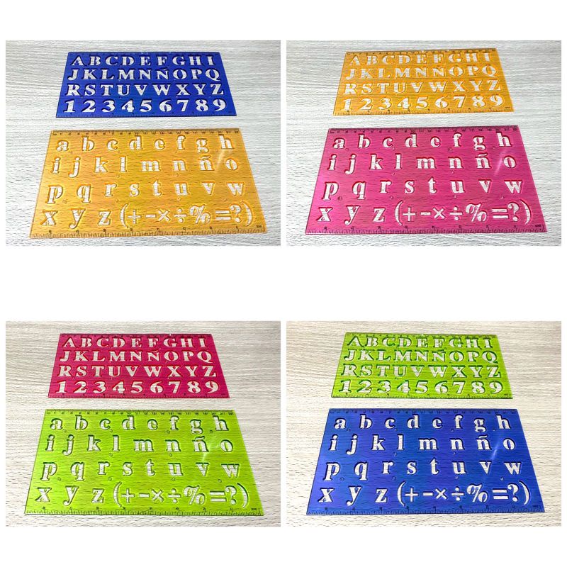Jual Penggaris Cetakan Huruf Besar, Huruf Kecil, Angka, Simbol | Shopee ...