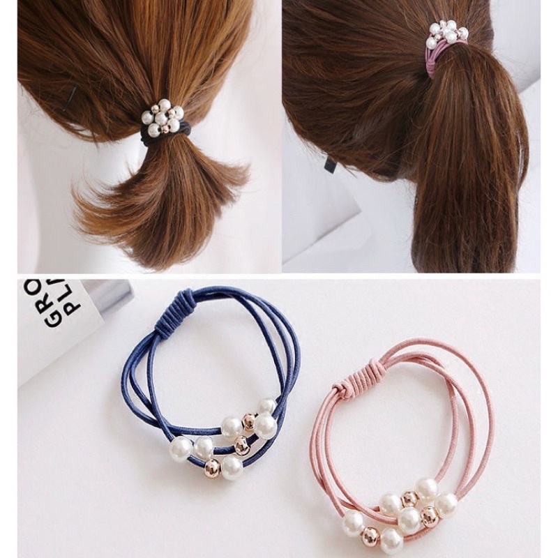 Ikat Rambut Mutiara Korea Kunciran Rambut Mutiara Pearl / Elasticity Pearl Headband