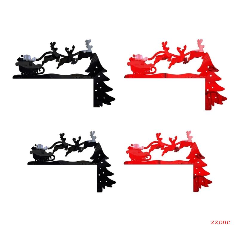 Zzz 4pcs / set Stiker Saklar Lampu Motif Santa Claus 3D Untuk Dekorasi Natal