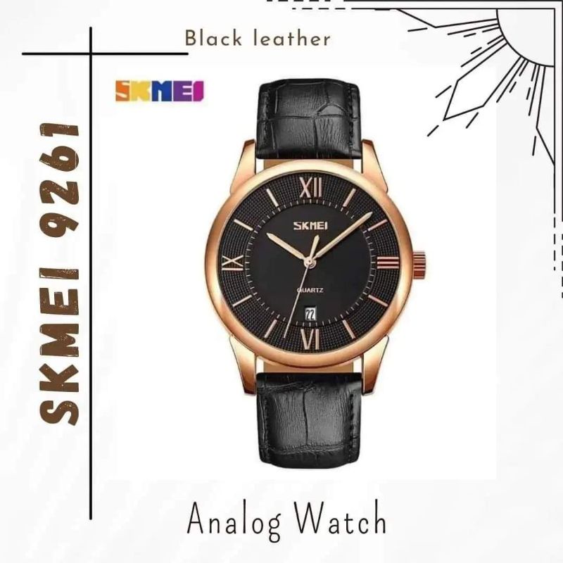 Jam Tangan Pria SKMEI 9261 BLACK GOLD Original
