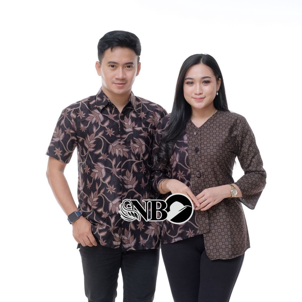 Batik Couple Modern Atasan Blouse Batik Kerja Kantor Wanita Seragam Batik Wanita dan Pria M L XL XXL