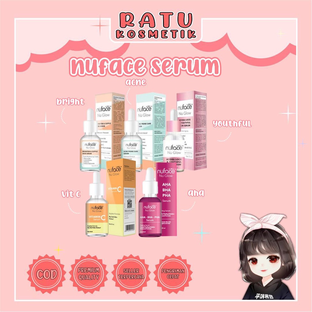 ❤ RATU ❤ Nuface Nu Glow Liquid Serum 20ml | Brighten &amp; Supple Skin Serum | Acne Prone Care Serum | Hydra Lock &amp; Youthful Serum Wajah Nu face (✔️BPOM)