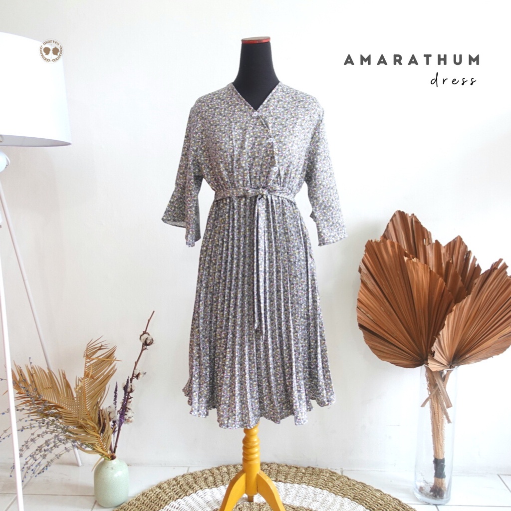 Marves - Amarathum Dress For Mom / Baju Dress Perempuan Dewasa Cantik / Dress Wanita Elegan